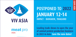 VIV Asia and Meat Pro Asia postponed to January 2022