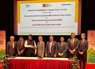Banas Dairy signed a three-party agreement with Suzuki and NDDB to set up biogas plants